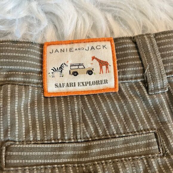 Janie & Jack Boys Size 6 Cotton Brown Striped Cargo Shorts Safari Explorer EUC - Picture 3 of 5
